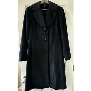 Jones New York size 12 dark gray long wool coat